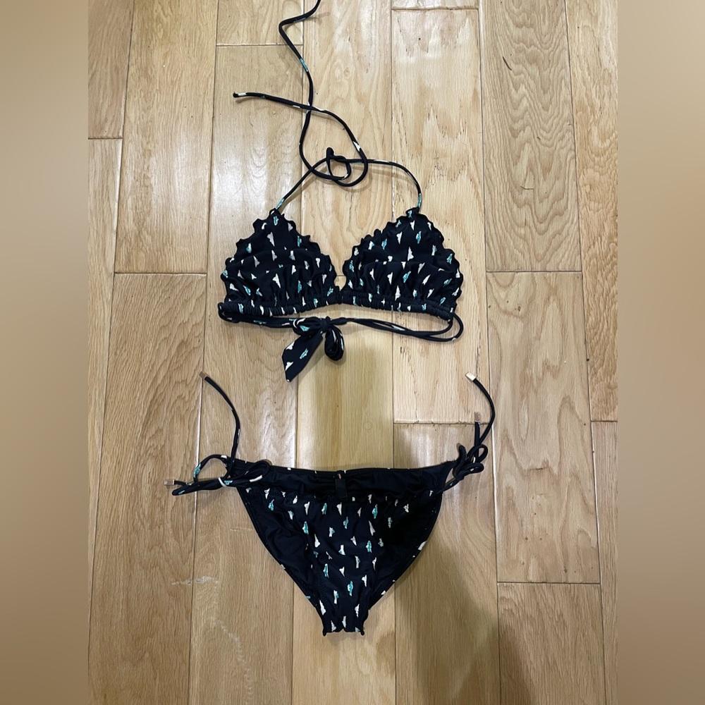 Vix Paula Hermanny Dolce Damen Ripple Navy Blue Bikini L / D